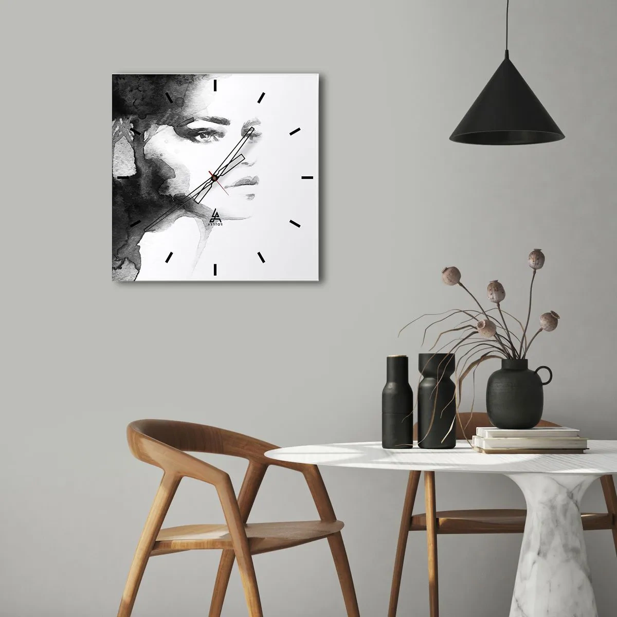 Wandklok - Klok - Gemaakt van mysterie en mist - 40x40 cm