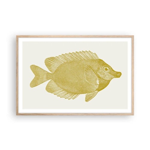 Een poster in een licht eiken lijst - Vis en dat is het - 91x61 cm