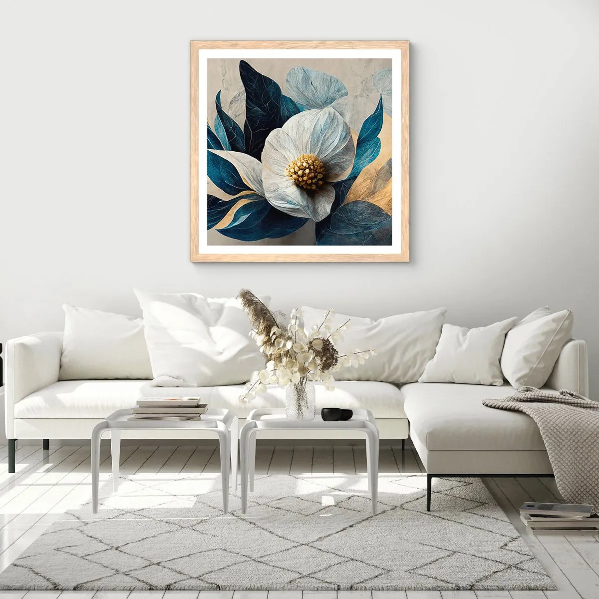 Een poster in een licht eiken lijst - Hij heeft een hart van goud - 30x30 cm