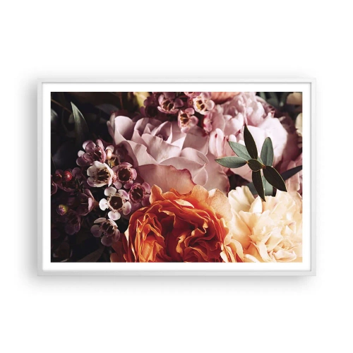 Poster in een witte lijst - Gehuld in schoonheid - 100x70 cm