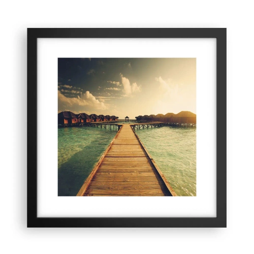 Poster in een zwarte lijst - Een warme uitnodiging - 30x30 cm