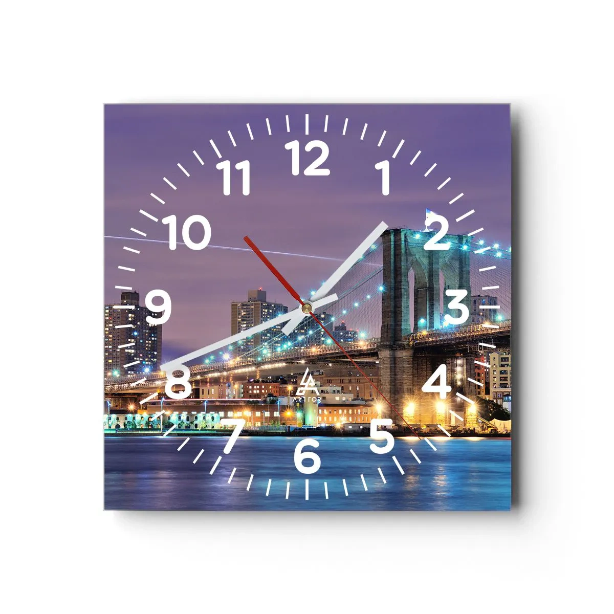 Wandklok - Klok - Al vele jaren de Brooklyn Bridge - 40x40 cm