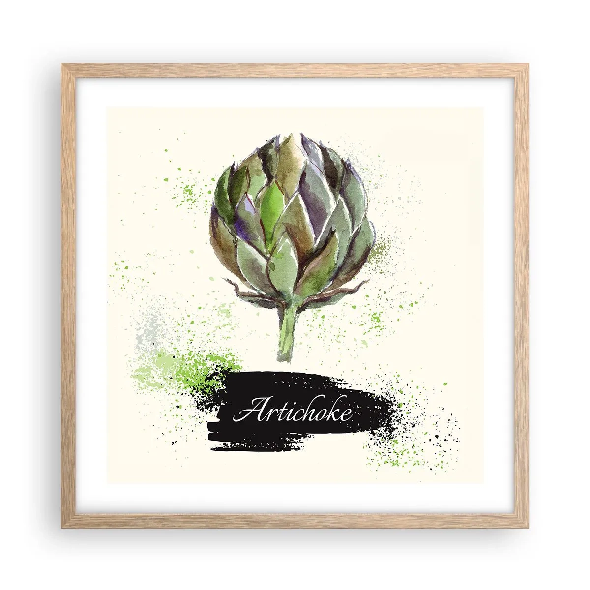 Een poster in een licht eiken lijst - Eviva-groenten! - 50x50 cm