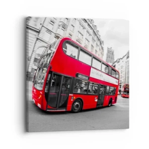 Schilderen op canvas - Londen traditioneel - by bus - 30x30 cm