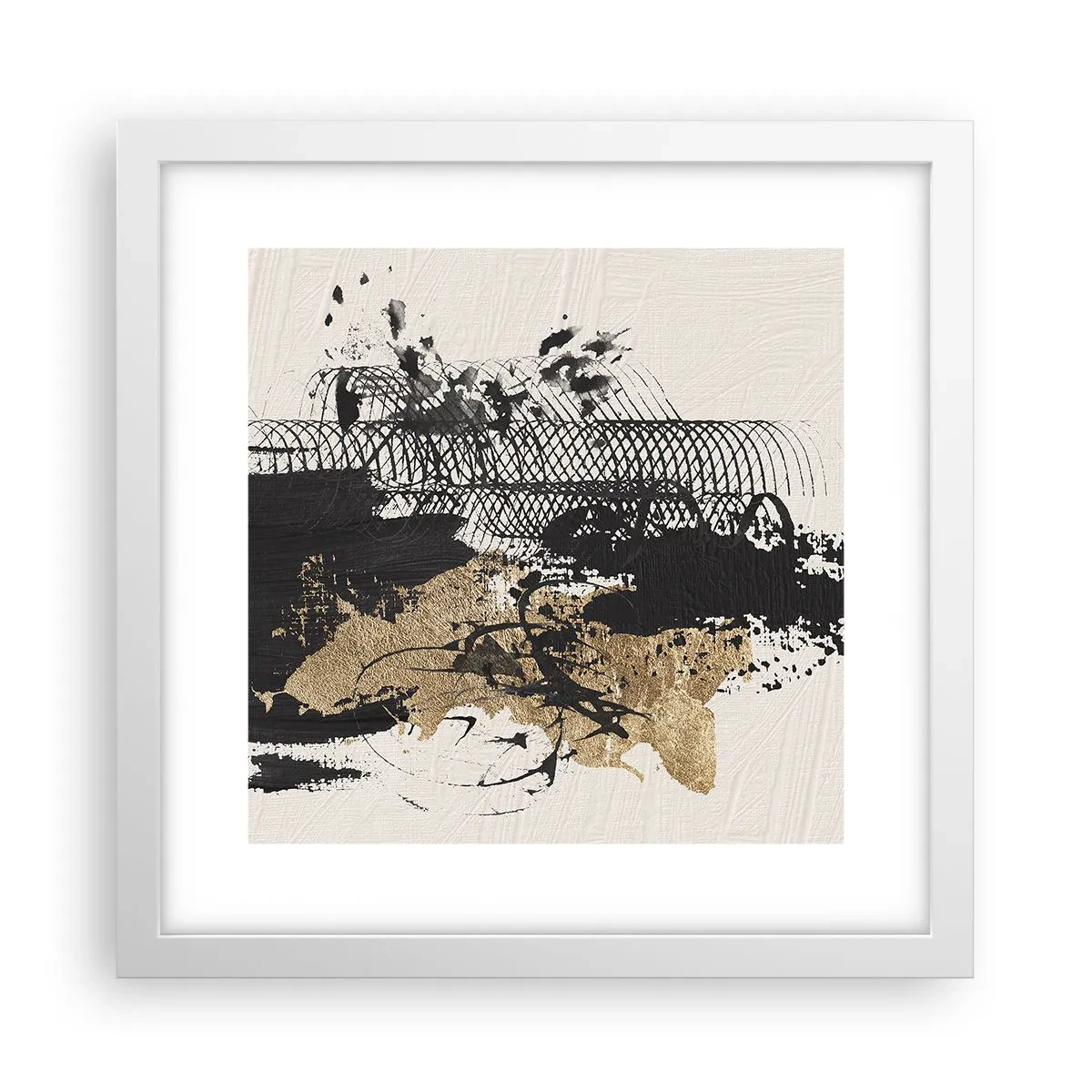 Poster in een witte lijst - Compositie met passie - 30x30 cm
