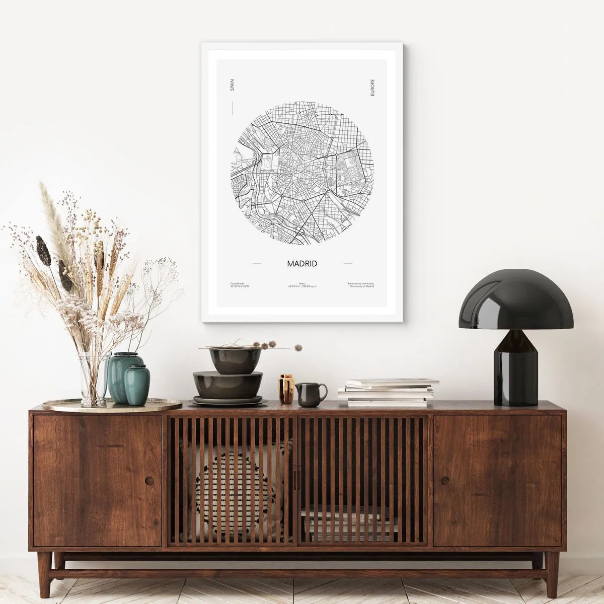 Poster in een witte lijst - Anatomie van Madrid - 50x70 cm