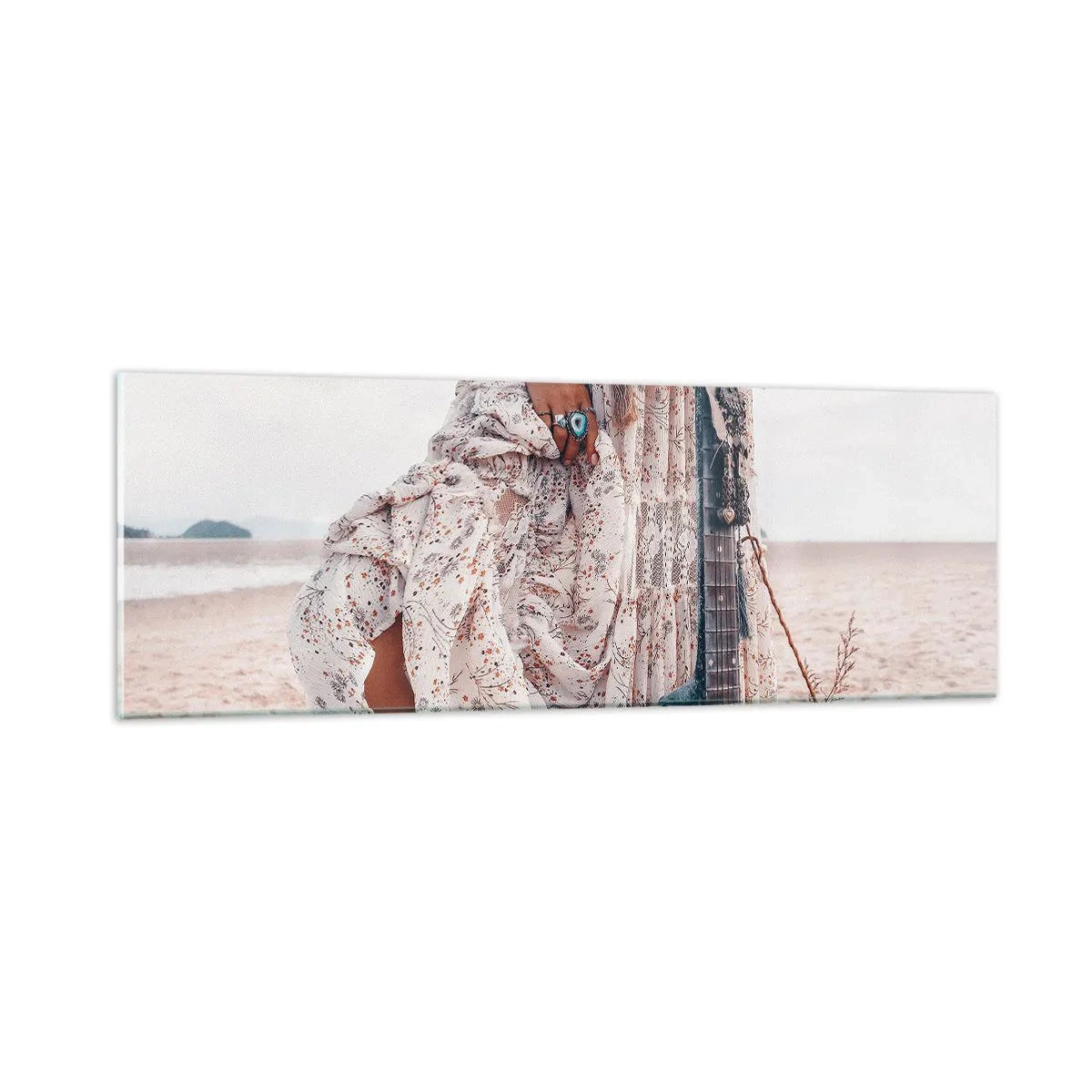 Schilderen op glas - Kinderen bloemen onderweg - 90x30 cm