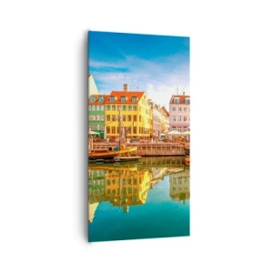 Schilderen op canvas - Over het water zo glad als een spiegel - 65x120 cm