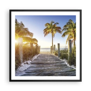 Poster in een zwarte lijst - Rechtstreeks naar het paradijs - 60x60 cm