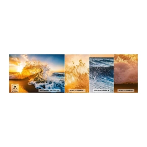Fotobehang Monster Zelfklevend Deluxe Sticker - Plezier in het zand - Golf, Zee, Water - 100x30 cm
