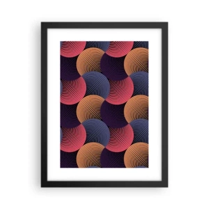 Poster in een zwarte lijst - In een cirkelvormig ritme - 30x40 cm