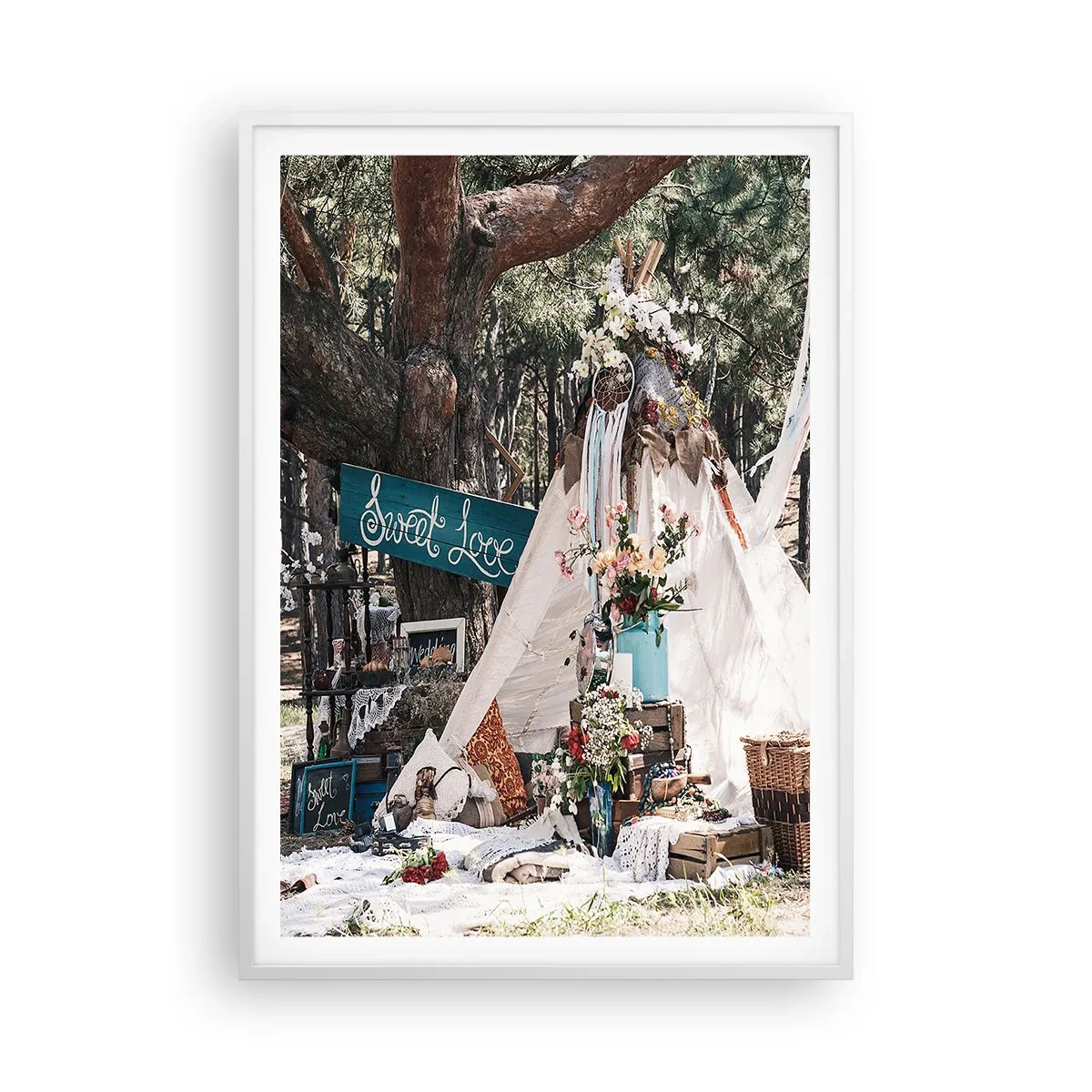 Poster in een witte lijst - De liefde bedrijven ... - 70x100 cm