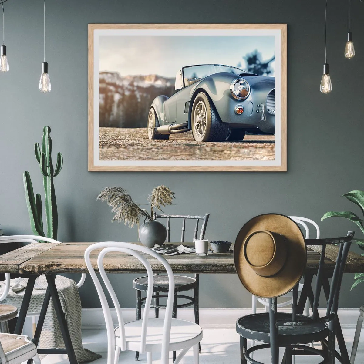 Een poster in een licht eiken lijst - Omdat stijl ertoe doet - 100x70 cm