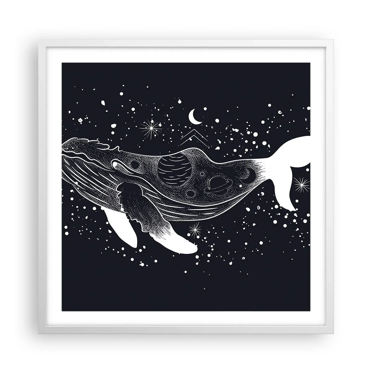 Poster in een witte lijst - In de oceaan van het universum - 60x60 cm