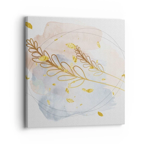 Schilderen op canvas - Gouden explosie - 30x30 cm