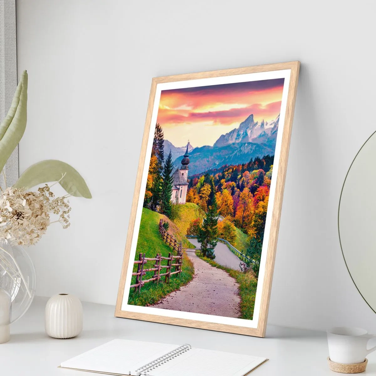 Een poster in een licht eiken lijst - Landschap zoals geschilderd - 30x40 cm