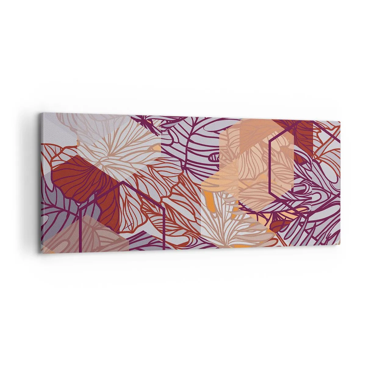 Schilderen op canvas - Onmogelijke relatie tussen geometrie en natuur - 120x50 cm