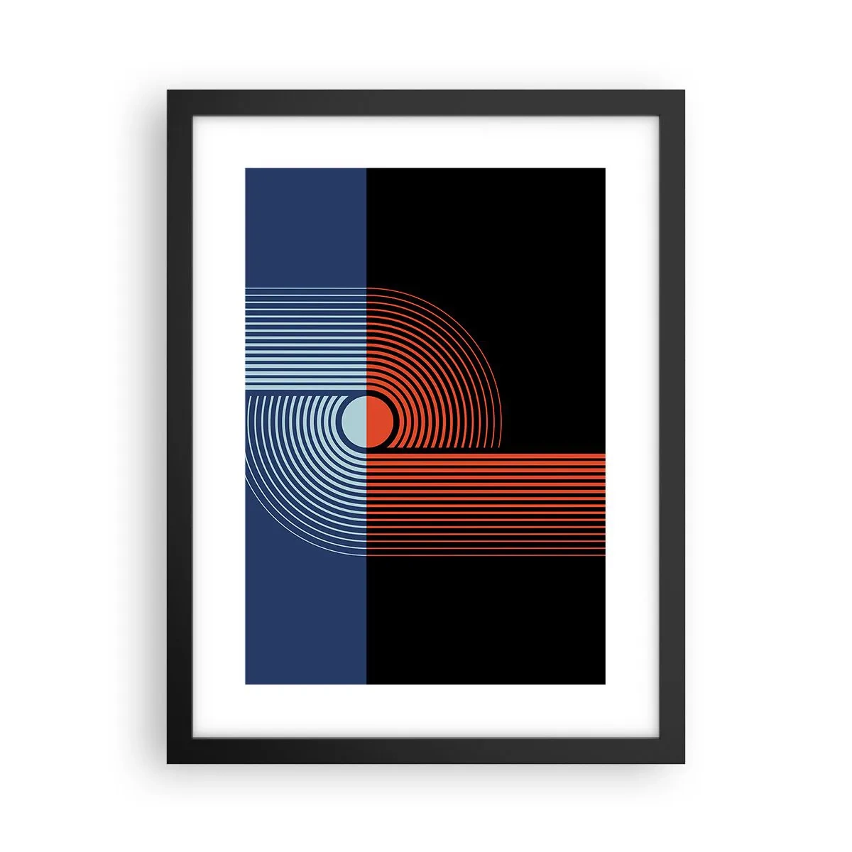 Poster in een zwarte lijst - In een geometrische omhelzing - 30x40 cm