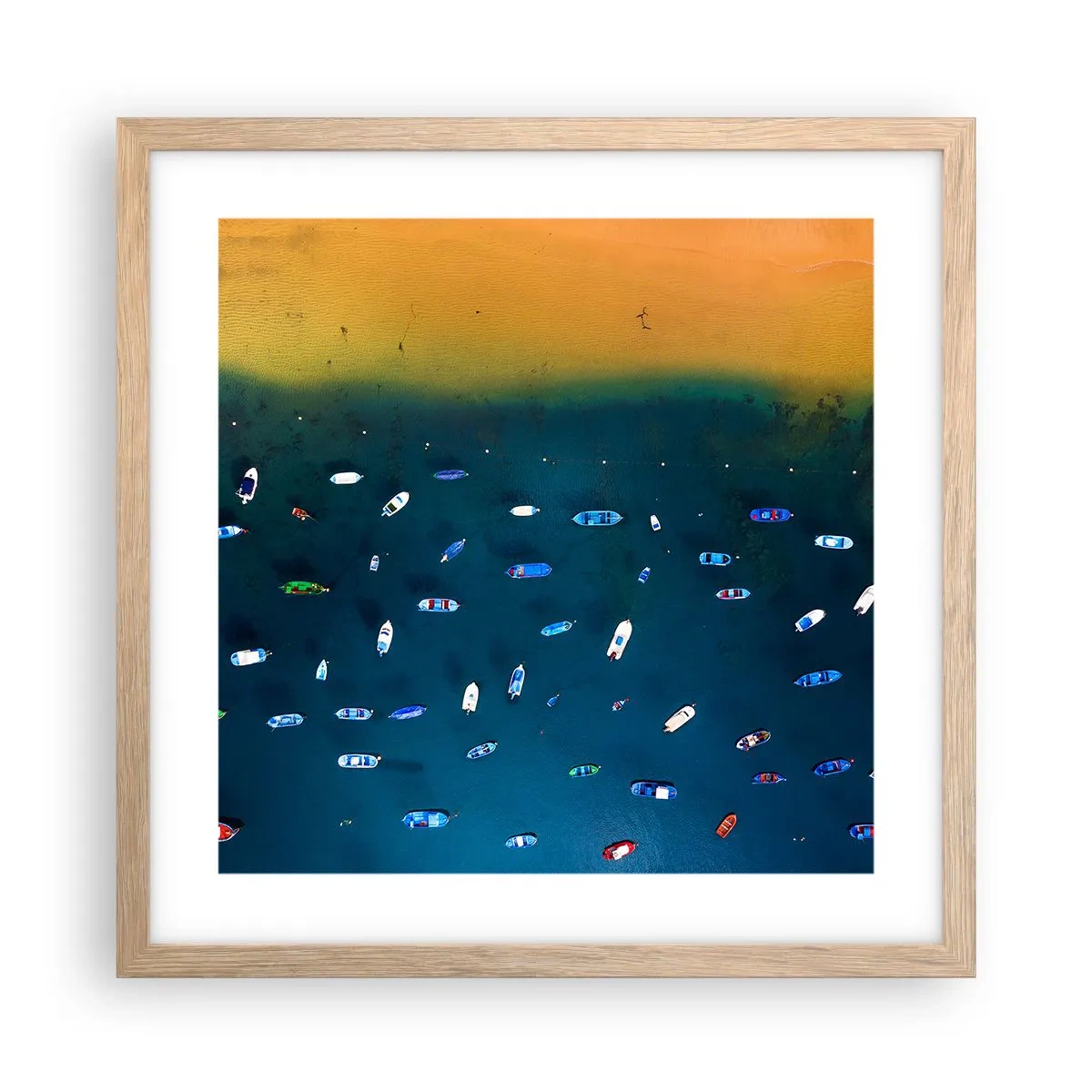 Een poster in een licht eiken lijst - Vakantie spel - 40x40 cm