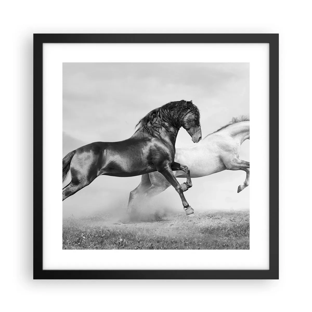 Poster in een zwarte lijst - Engelen en duivels - 40x40 cm