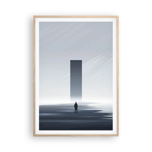Een poster in een licht eiken lijst - Kans of bedreiging? - 70x100 cm