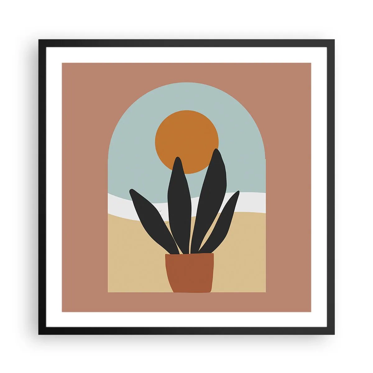 Poster in een zwarte lijst - Kleine geneugten - 60x60 cm