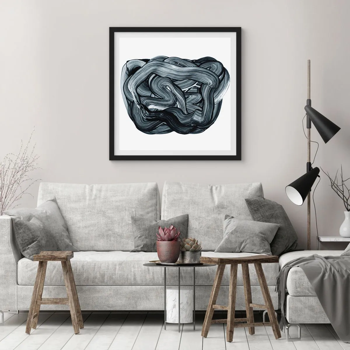 Poster in een zwarte lijst - Het is niet zo eenvoudig - 40x40 cm