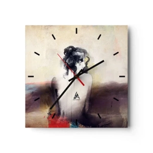 Wandklok - Klok - Vloeiende lijnen, ovale vormen - 40x40 cm