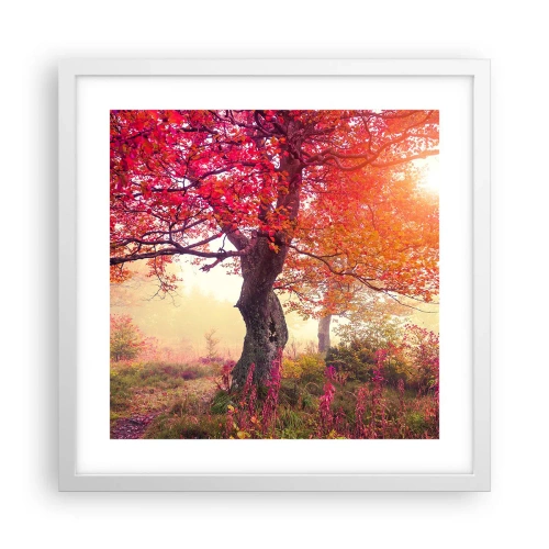 Poster in een witte lijst - Bloeiende razernij - 40x40 cm