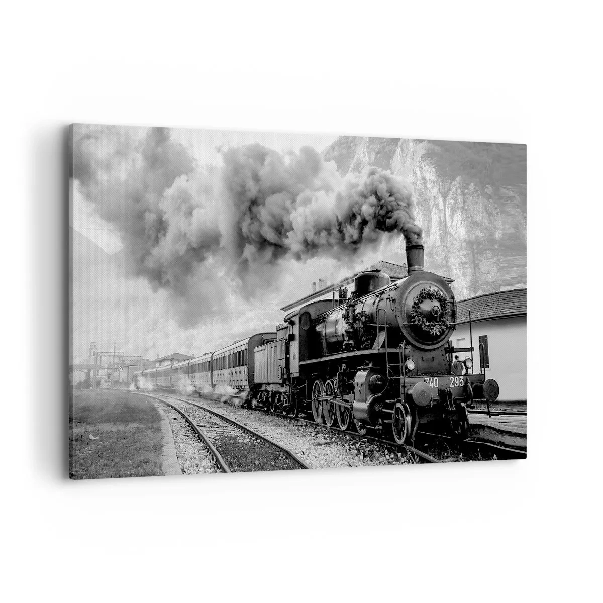 Schilderen op canvas - Staat op het station... - 120x80 cm