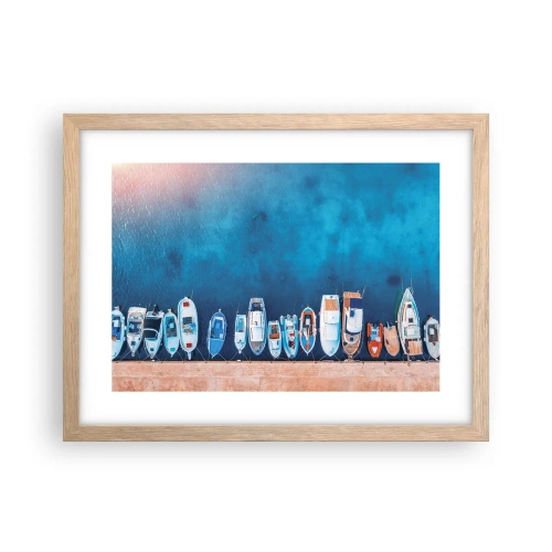 Een poster in een licht eiken lijst - In één rij - 40x30 cm