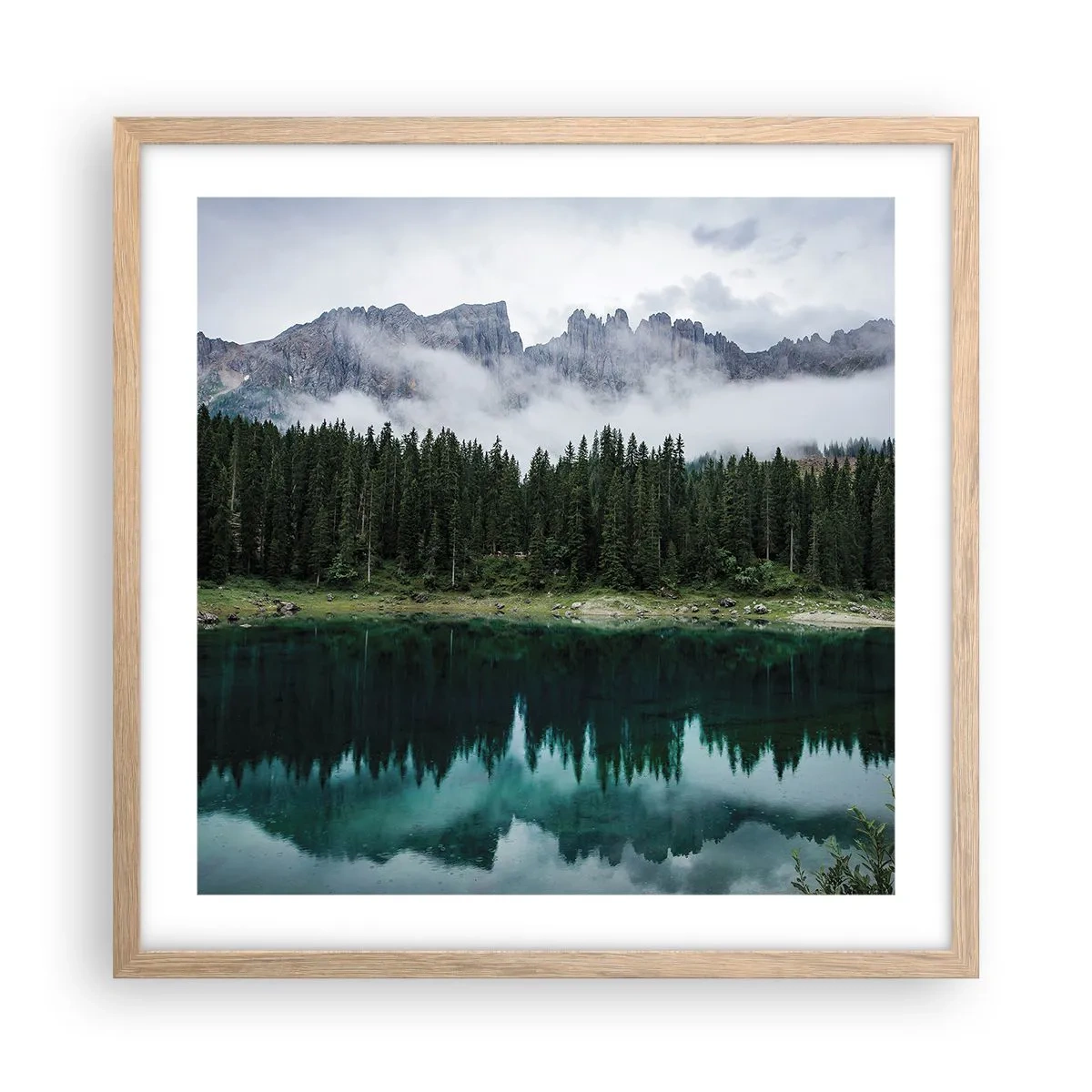 Een poster in een licht eiken lijst - Stil, stil, laten we het drinkwater niet wakker maken... - 50x50 cm