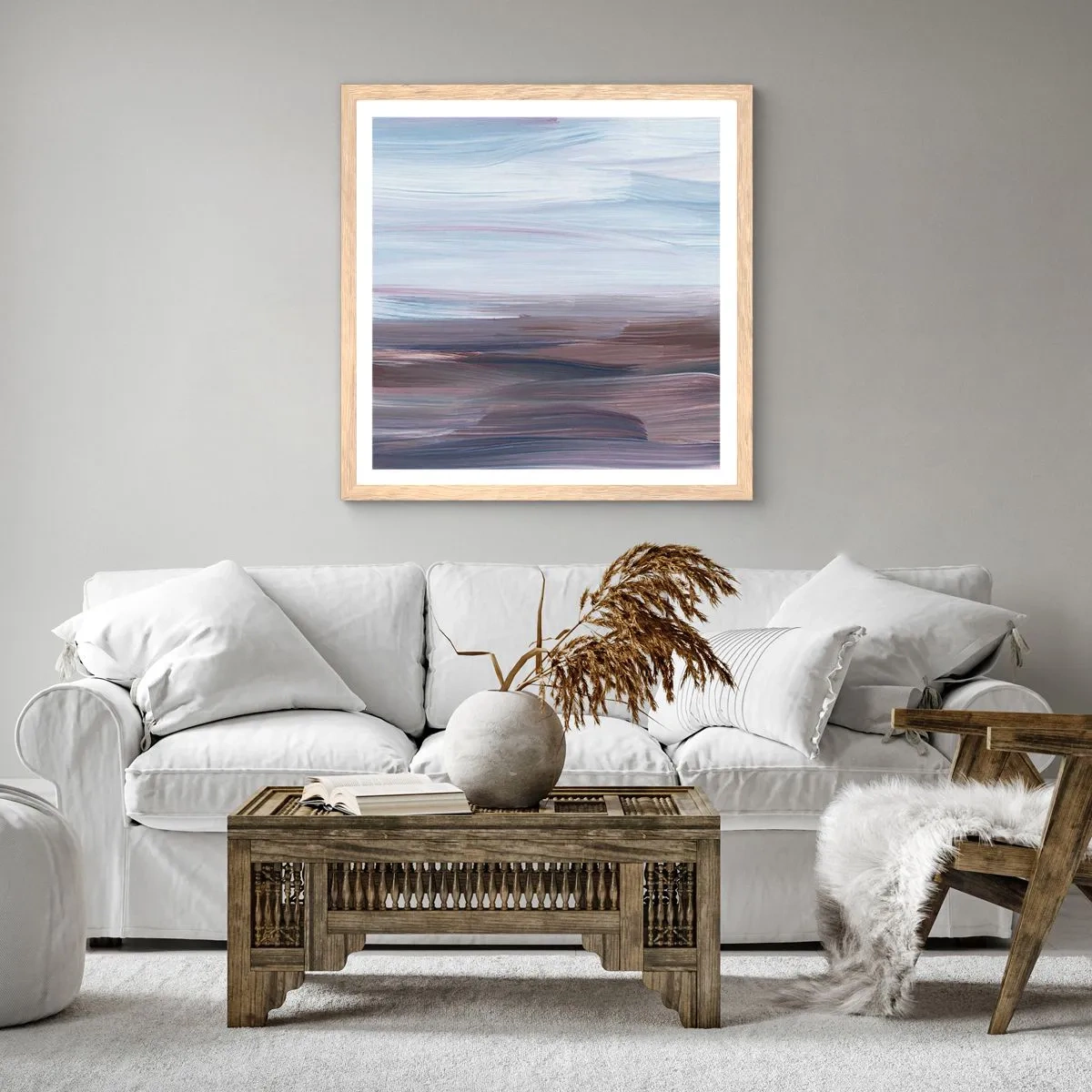 Een poster in een licht eiken lijst - Elementen: water - 30x30 cm