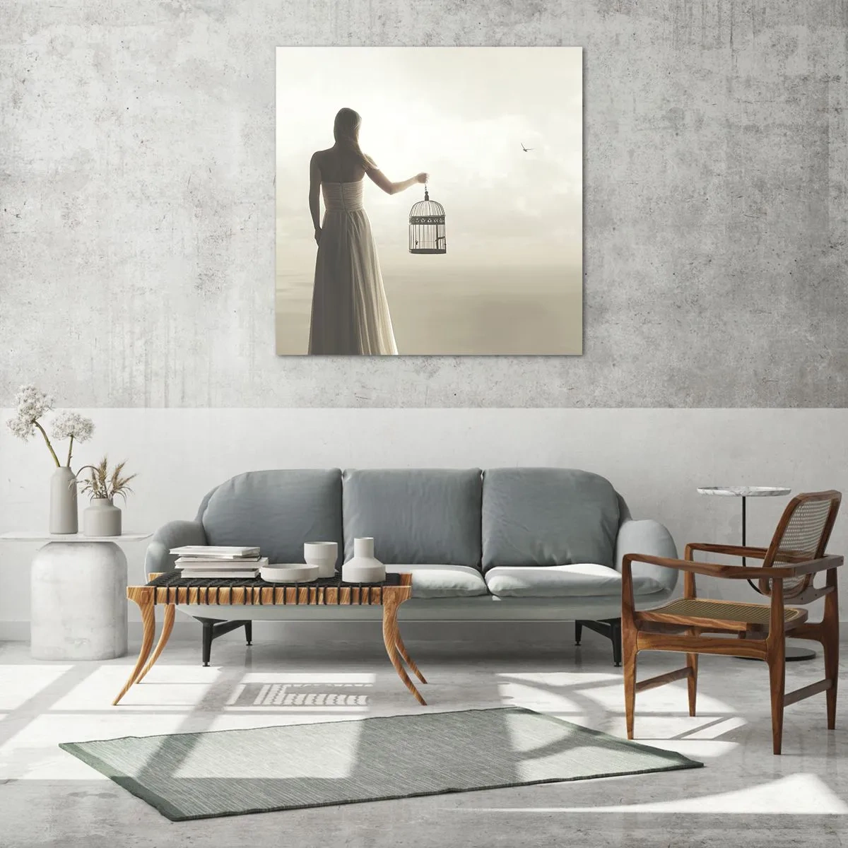 Schilderen op glas - Wees vrij - 70x70 cm