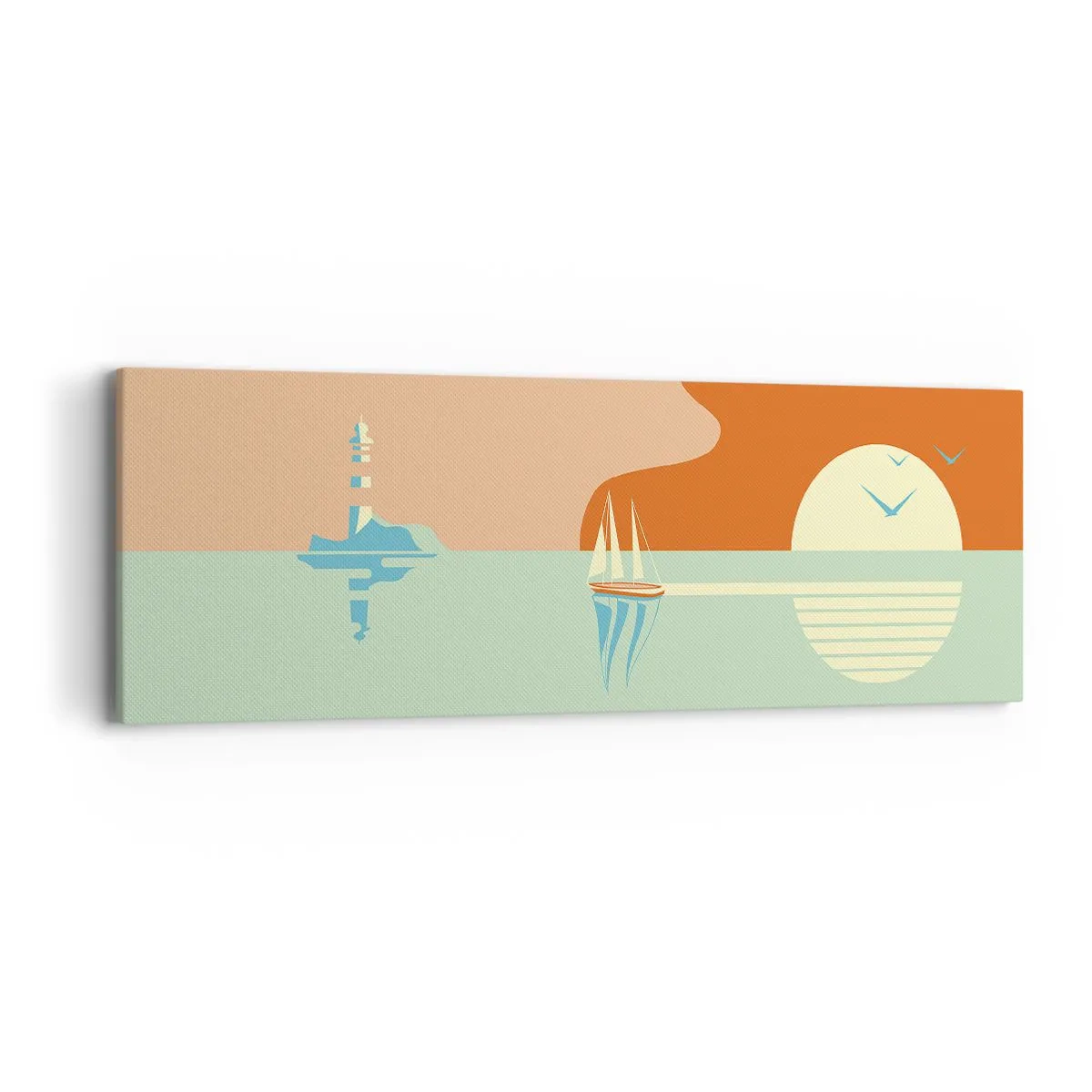 Schilderen op canvas - Het perfecte zeelandschap - 90x30 cm