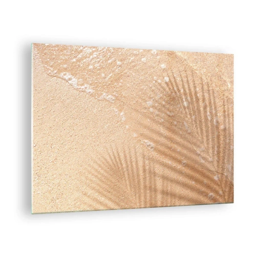 Schilderen op glas - Strand en schaduw op het zand - 70x50cm - De schaduw van een hete zomer - Moderne wanddecoratie voor woonkamer en slaapkamer ARTTOR