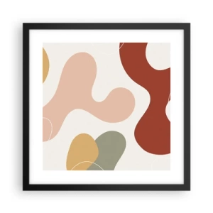 Poster in een zwarte lijst - Kronkels of krullen? - 40x40 cm