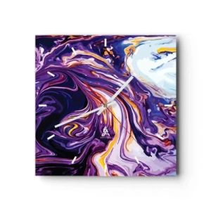 Wandklok - Klok - De vouw is paars geworden - 40x40 cm