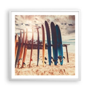 Poster in een witte lijst - Weltrusten, zie je morgen - 60x60 cm