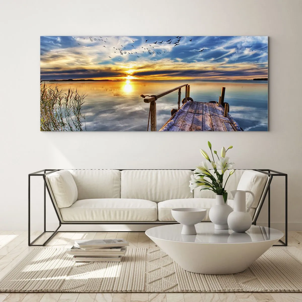 Schilderen op glas - De wind gaat rusten - 100x40 cm