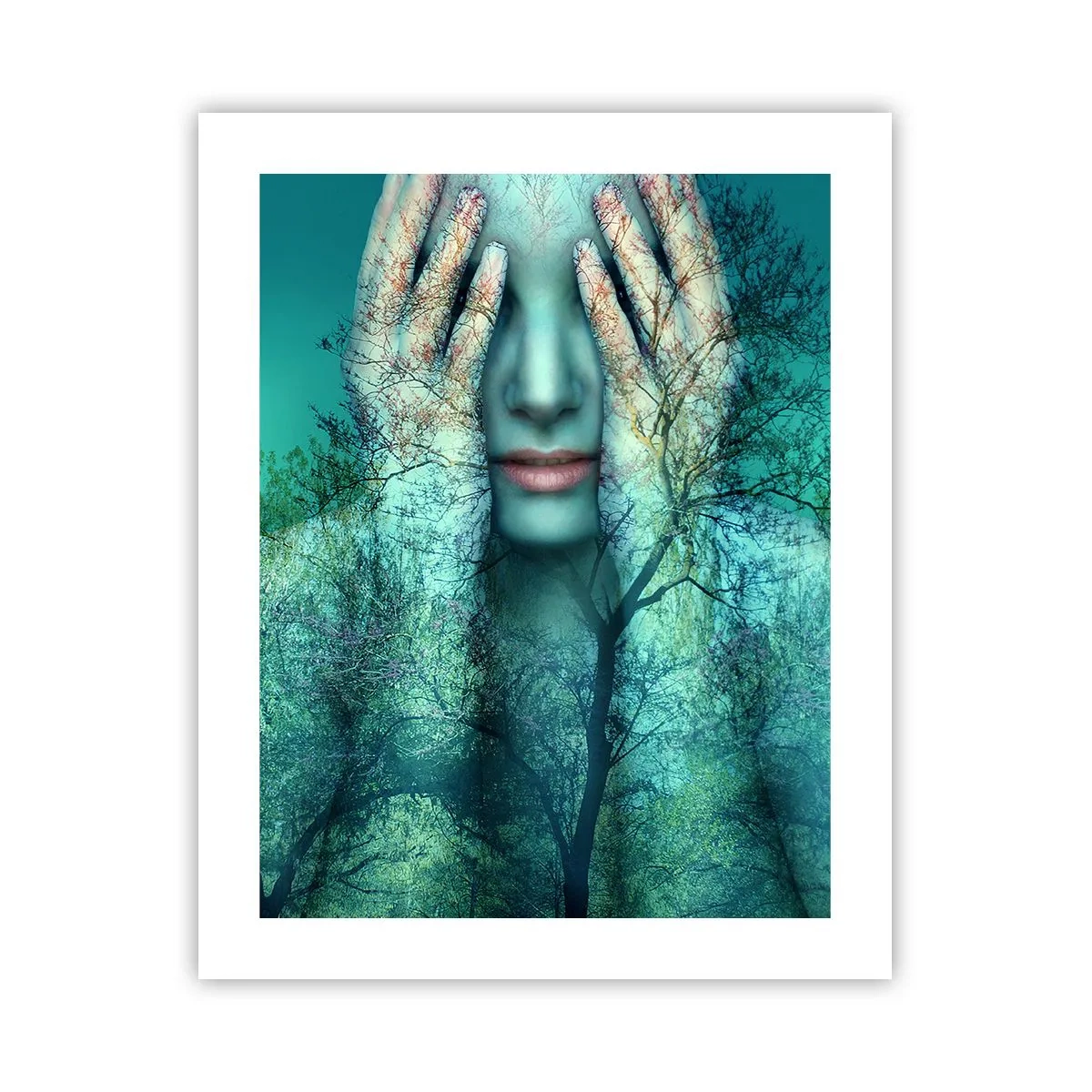 Poster - Ondergedompeld in blauw - 40x50 cm