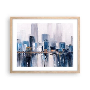 Een poster in een licht eiken lijst - New Yorkse impressie - 50x40 cm