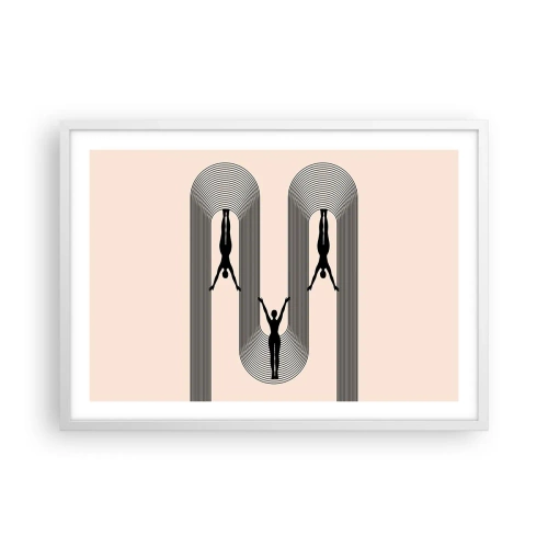 Poster in een witte lijst - Op zijn kop - 70x50 cm