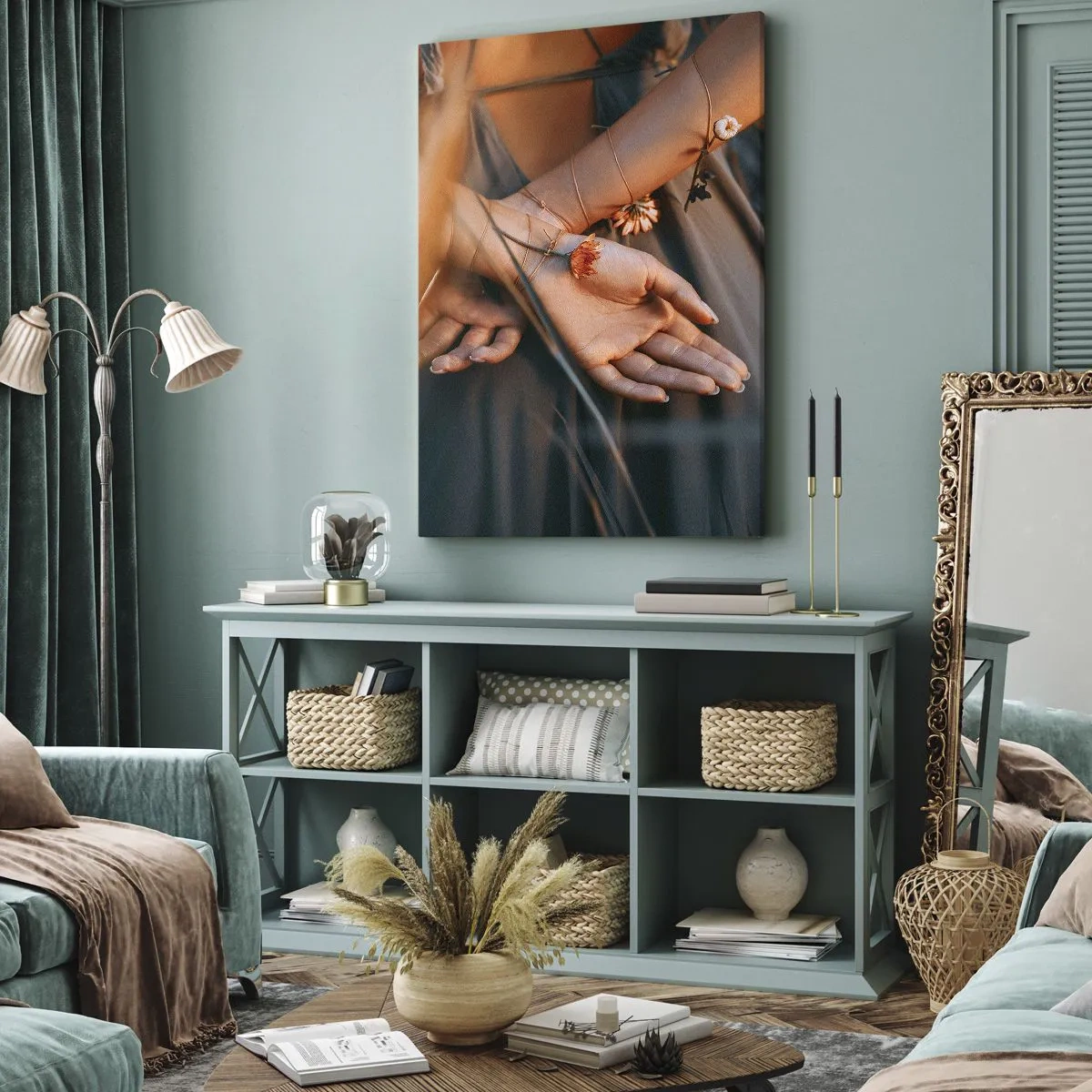 Schilderen op canvas - Verbonden met de natuur - 55x100 cm