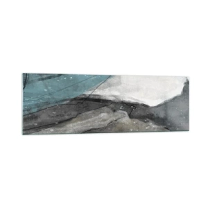 Schilderen op glas - Abstractie: rotsen en ijs - 160x50 cm