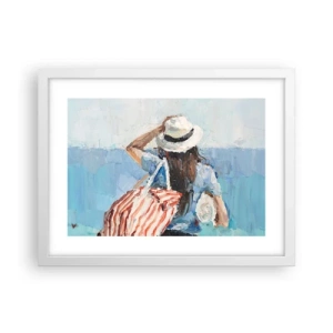 Poster in een witte lijst - Welkom bij je vakantie - 40x30 cm