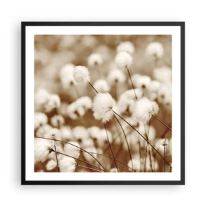 Poster in een zwarte lijst - Pluizig korenveld - 60x60 cm