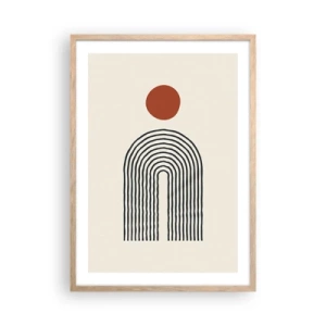 Een poster in een licht eiken lijst - Magnetisme van vormen en kleuren - 50x70 cm