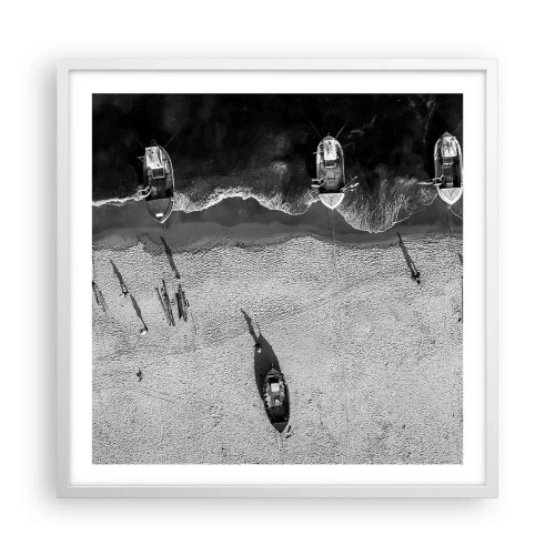 Poster in een witte lijst - Nog steeds aan de oever… - 60x60 cm