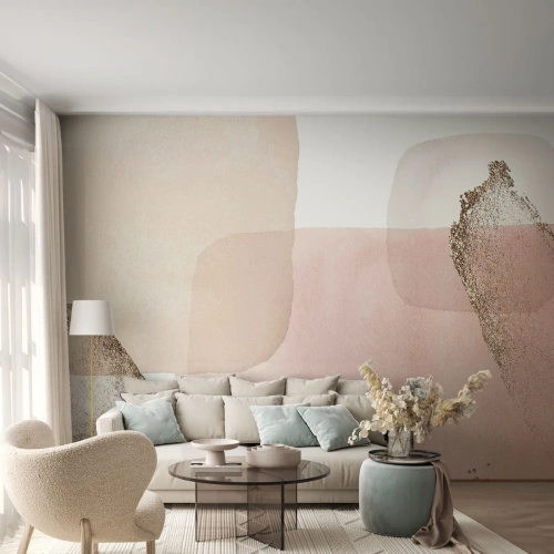 Fotobehang Premium Canvas - Een blik door kleur - Abstractie, Deel, Modern patroon - 400x280 cm